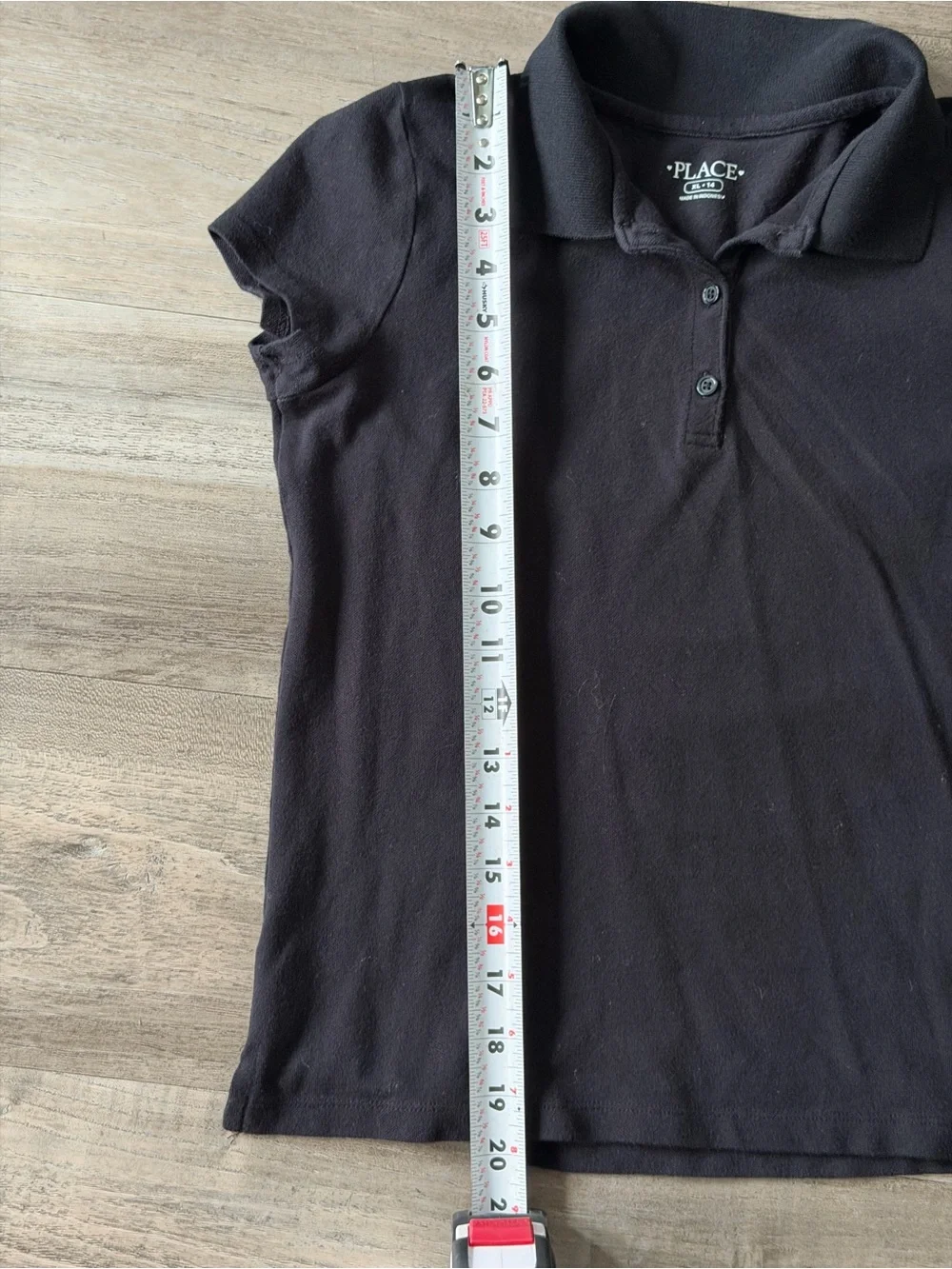 Lot of 2 Girls Black Short Sleeve School Uniform Polo Shirts Size XL (14)